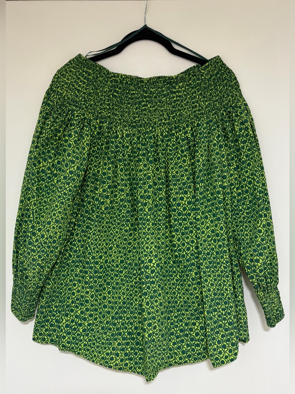 COS Women’s Green Off The Shoulder Blouse Top Size Medium